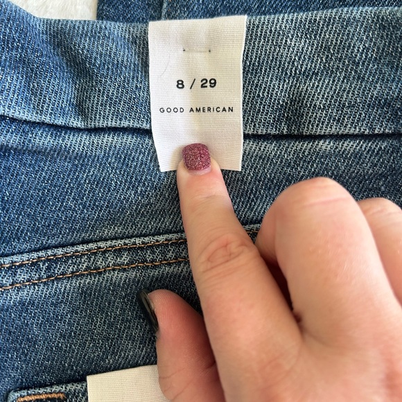 *GOOD AMERICAN Good Legs Straight Indigo Distressed Jean 8/29 NWT O-25 - Picture 8 of 13